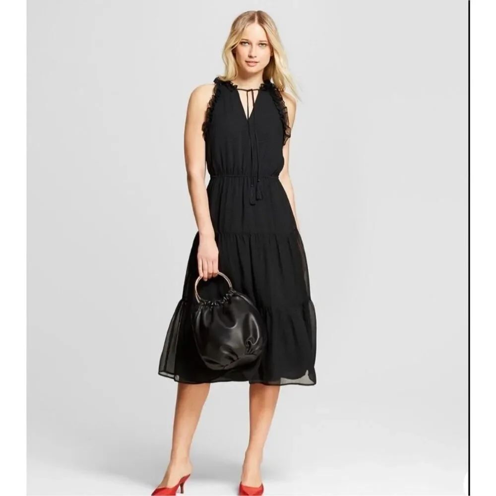 ✨Who What Wear Black Midi Sz Medium Dress✨